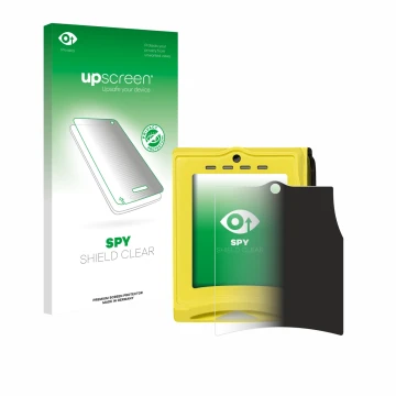 Front side of a product packaging with the brand logo upscreen. Next to it is the device Nayax VPOS TOUCH shown with the corre