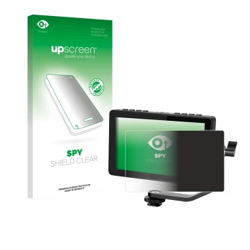 Front side of a product packaging with the brand logo upscreen. Next to it is the device Feelworld F5 PROX 5,5