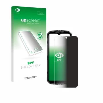 Front side of a product packaging with the brand logo upscreen. Next to it is the device Doogee V Max S shown with the corresp