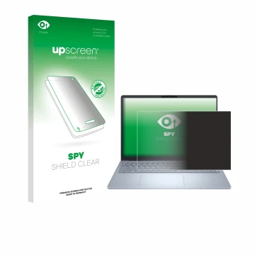 Front side of a product packaging with the brand logo upscreen. Next to it is the device Dell 16 Plus Laptop shown with the co