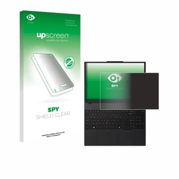 Front side of a product packaging with the brand logo upscreen. Next to it is the device Lenovo ThinkPad T16 Gen 4 shown with 