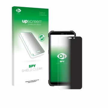 Front side of a product packaging with the brand logo upscreen. Next to it is the device Oukitel WP32 Pro shown with the corre