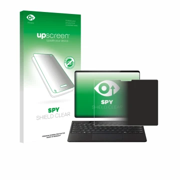 Front side of a product packaging with the brand logo upscreen. Next to it is the device Microsoft Surface Pro Copilot+ 13