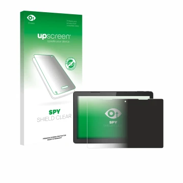 Front side of a product packaging with the brand logo upscreen. Next to it is the device Hannspree Pad 13.3