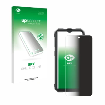 Front side of a product packaging with the brand logo upscreen. Next to it is the device Cubot King Kong AX shown with the cor