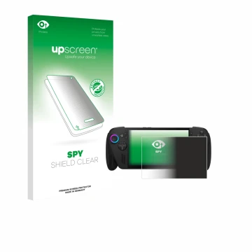 Front side of a product packaging with the brand logo upscreen. Next to it is the device ASUS ROG Ally X 2025 shown with the c