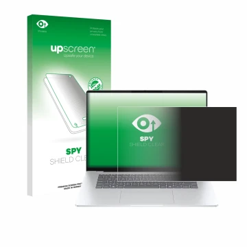Front side of a product packaging with the brand logo upscreen. Next to it is the device HP OmniBook 5 16 shown with the corre