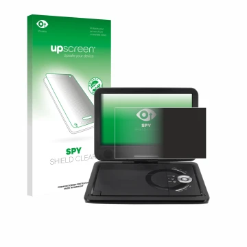 Front side of a product packaging with the brand logo upscreen. Next to it is the device Soundmaster PDB1910SW DVD Player show