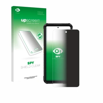 Front side of a product packaging with the brand logo upscreen. Next to it is the device Ulefone RugOne Xever 7 Pro shown with