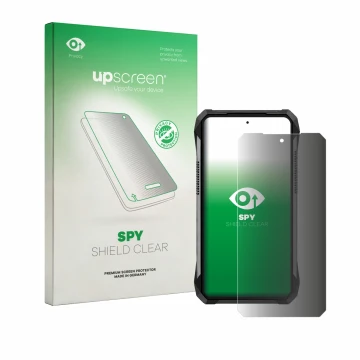 Front side of a product packaging with the brand logo upscreen. Next to it is the device Unihertz 8849 Tank 5 shown with the c