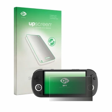 Front side of a product packaging with the brand logo upscreen. Next to it is the device Trimui Smart Pro shown with the corre