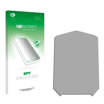 Front side of a product packaging with the brand logo upscreen. Next to it is the corresponding screen protector.