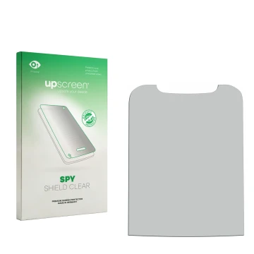 Front side of a product packaging with the brand logo upscreen. Next to it is the corresponding screen protector.