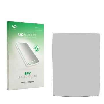 Front side of a product packaging with the brand logo upscreen. Next to it is the corresponding screen protector.