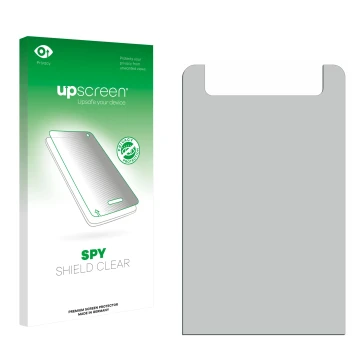 Front side of a product packaging with the brand logo upscreen. Next to it is the corresponding screen protector.