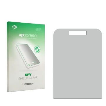 Front side of a product packaging with the brand logo upscreen. Next to it is the corresponding screen protector.
