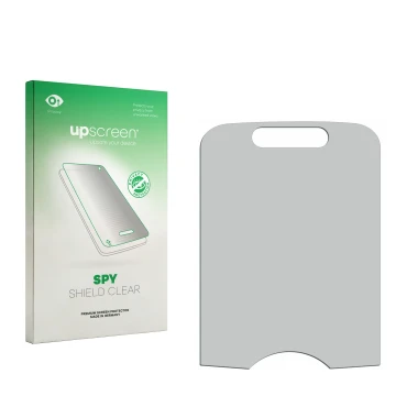 Front side of a product packaging with the brand logo upscreen. Next to it is the corresponding screen protector.