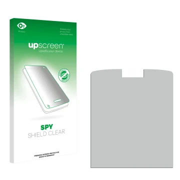 Front side of a product packaging with the brand logo upscreen. Next to it is the corresponding screen protector.