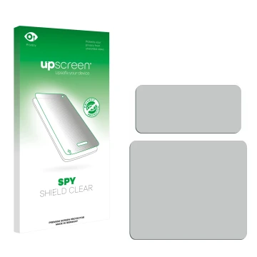 Front side of a product packaging with the brand logo upscreen. Next to it is the corresponding screen protector.