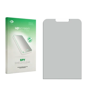 Front side of a product packaging with the brand logo upscreen. Next to it is the corresponding screen protector.