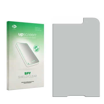 Front side of a product packaging with the brand logo upscreen. Next to it is the corresponding screen protector.