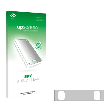 Front side of a product packaging with the brand logo upscreen. Next to it is the corresponding screen protector.