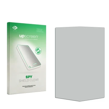Front side of a product packaging with the brand logo upscreen. Next to it is the corresponding screen protector.