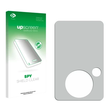 Front side of a product packaging with the brand logo upscreen. Next to it is the corresponding screen protector.