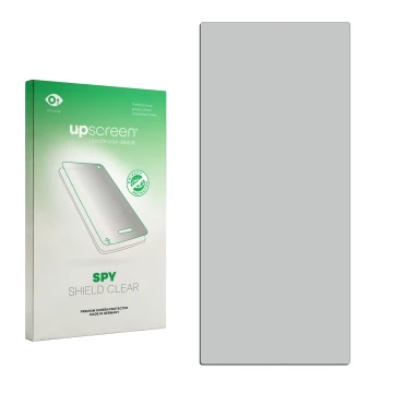 Front side of a product packaging with the brand logo upscreen. Next to it is the corresponding screen protector.