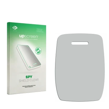 Front side of a product packaging with the brand logo upscreen. Next to it is the corresponding screen protector.