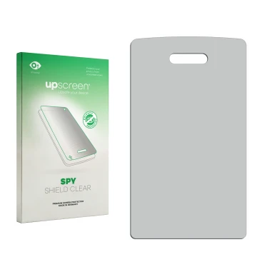Front side of a product packaging with the brand logo upscreen. Next to it is the corresponding screen protector.