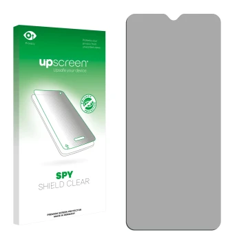 Front side of a product packaging with the brand logo upscreen. Next to it is the corresponding screen protector.