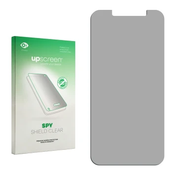 Front side of a product packaging with the brand logo upscreen. Next to it is the corresponding screen protector.