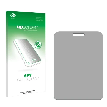 Front side of a product packaging with the brand logo upscreen. Next to it is the corresponding screen protector.