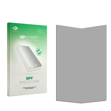 Front side of a product packaging with the brand logo upscreen. Next to it is the corresponding screen protector.