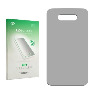 Front side of a product packaging with the brand logo upscreen. Next to it is the corresponding screen protector.