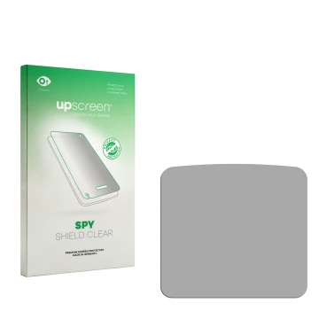 Front side of a product packaging with the brand logo upscreen. Next to it is the corresponding screen protector.