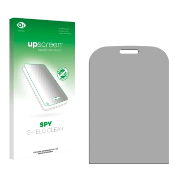 Front side of a product packaging with the brand logo upscreen. Next to it is the corresponding screen protector.