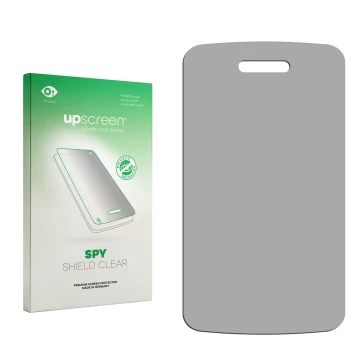 Front side of a product packaging with the brand logo upscreen. Next to it is the corresponding screen protector.