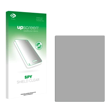 Front side of a product packaging with the brand logo upscreen. Next to it is the corresponding screen protector.