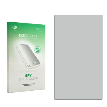 Front side of a product packaging with the brand logo upscreen. Next to it is the corresponding screen protector.