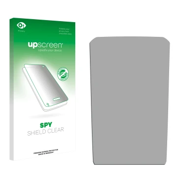 Front side of a product packaging with the brand logo upscreen. Next to it is the corresponding screen protector.