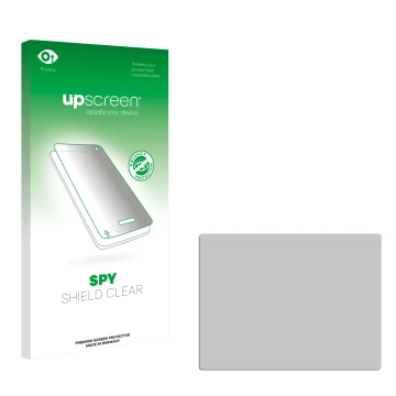 Front side of a product packaging with the brand logo upscreen. Next to it is the corresponding screen protector.