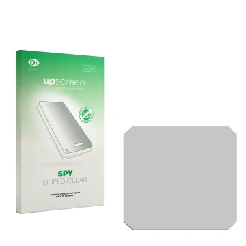 Front side of a product packaging with the brand logo upscreen. Next to it is the corresponding screen protector.