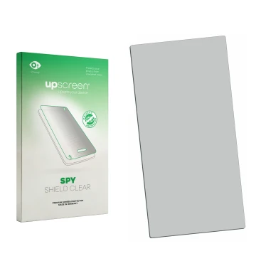 Front side of a product packaging with the brand logo upscreen. Next to it is the corresponding screen protector.