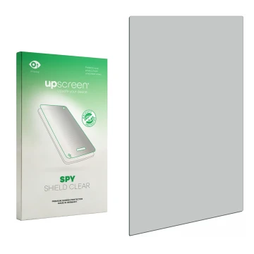 Front side of a product packaging with the brand logo upscreen. Next to it is the corresponding screen protector.