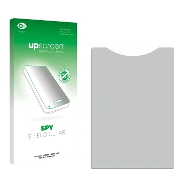 Front side of a product packaging with the brand logo upscreen. Next to it is the corresponding screen protector.