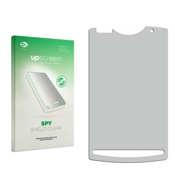 Front side of a product packaging with the brand logo upscreen. Next to it is the corresponding screen protector.