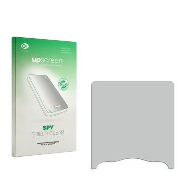 Front side of a product packaging with the brand logo upscreen. Next to it is the corresponding screen protector.