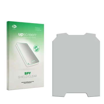 Front side of a product packaging with the brand logo upscreen. Next to it is the corresponding screen protector.